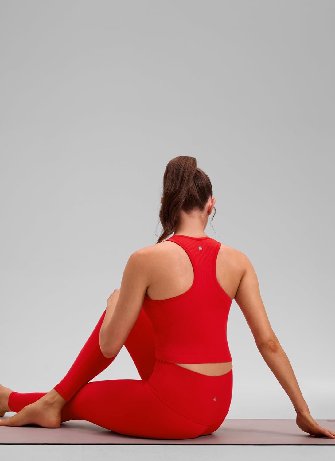 Seamless Rib Racerback Crop Tank | Light Support, Removable Pads, Yoga, Ribbed, Racerback, Longline Sports Bras for Women