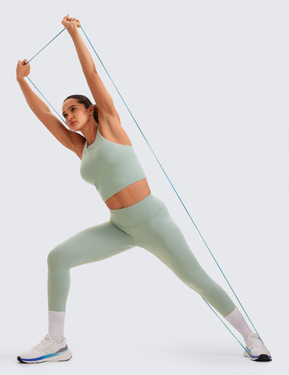 Seamless Rib Racerback Crop Tank | Light Support, Removable Pads, Yoga, Ribbed, Racerback, Longline Sports Bras for Women