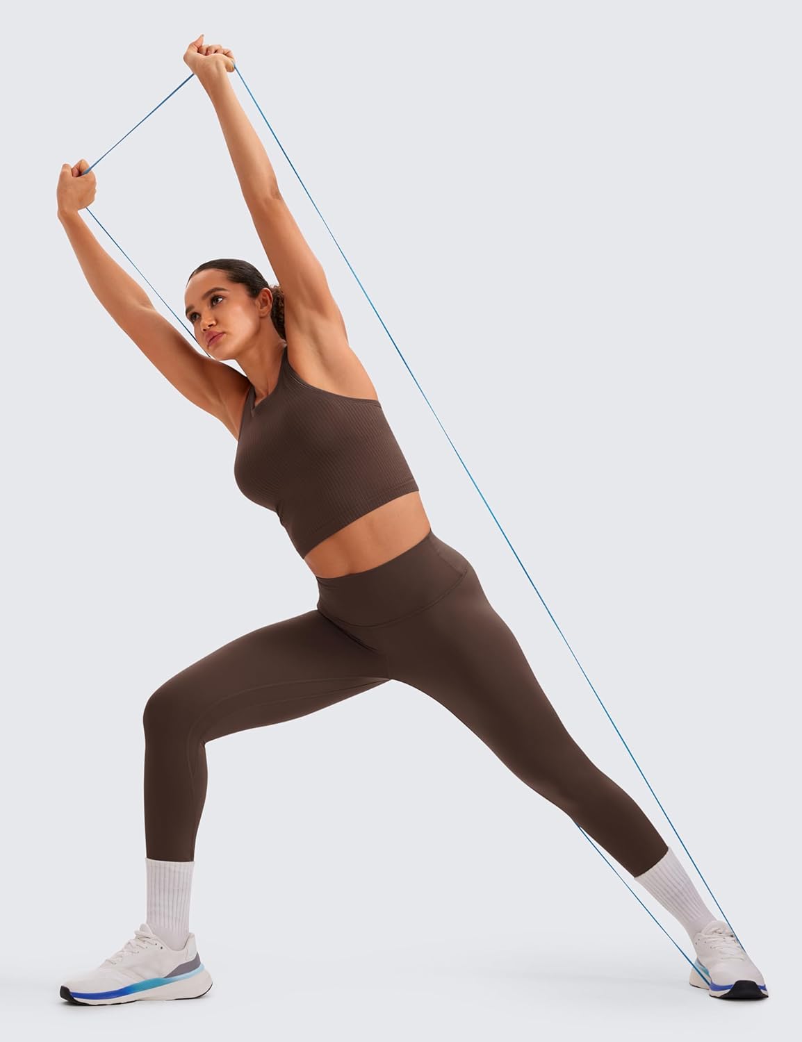 Seamless Rib Racerback Crop Tank | Light Support, Removable Pads, Yoga, Ribbed, Racerback, Longline Sports Bras for Women