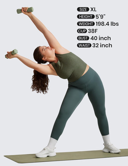 Seamless Rib Racerback Crop Tank | Light Support, Removable Pads, Yoga, Ribbed, Racerback, Longline Sports Bras for Women
