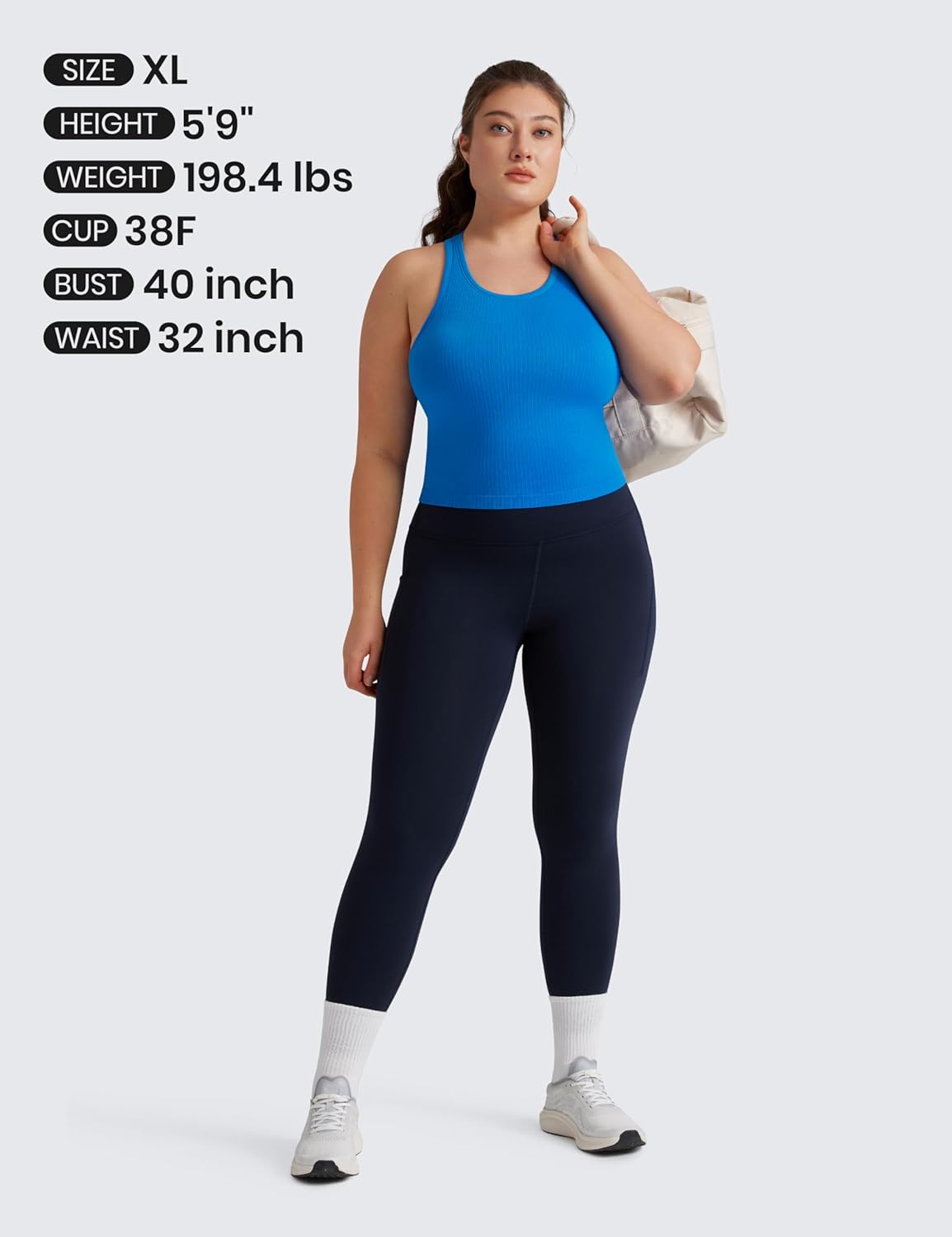Seamless Rib Racerback Crop Tank | Light Support, Removable Pads, Yoga, Ribbed, Racerback, Longline Sports Bras for Women