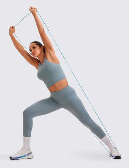 Seamless Rib Racerback Crop Tank | Light Support, Removable Pads, Yoga, Ribbed, Racerback, Longline Sports Bras for Women