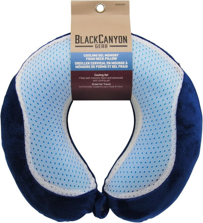Gel Neck Pillow BCO6878GEL Cooling Gel Travel Pillow for Airplane Memory Foam Cool Neck Support and Relief - Assorted
