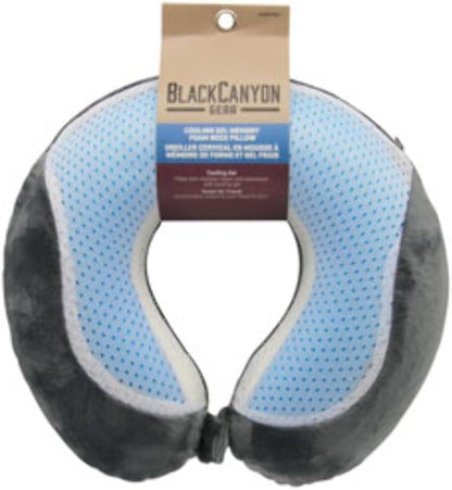 Gel Neck Pillow BCO6878GEL Cooling Gel Travel Pillow for Airplane Memory Foam Cool Neck Support and Relief - Assorted