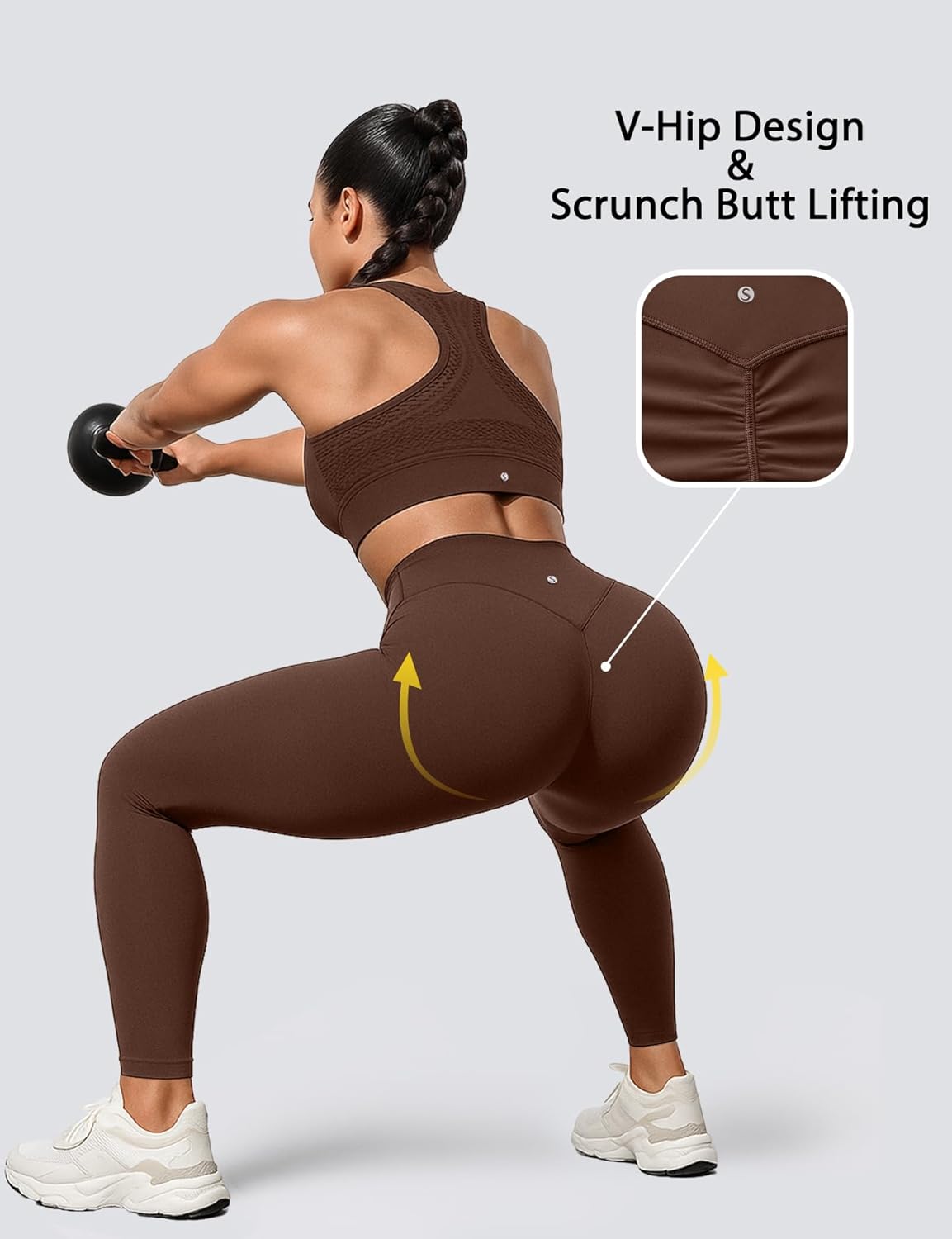 Yoga Leggings for Women Hidden Scrunch Butt Non See Through High Waisted No Front Seam Athletic Gym Workout Pants