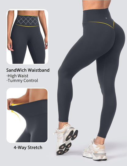 Yoga Leggings for Women Hidden Scrunch Butt Non See Through High Waisted No Front Seam Athletic Gym Workout Pants