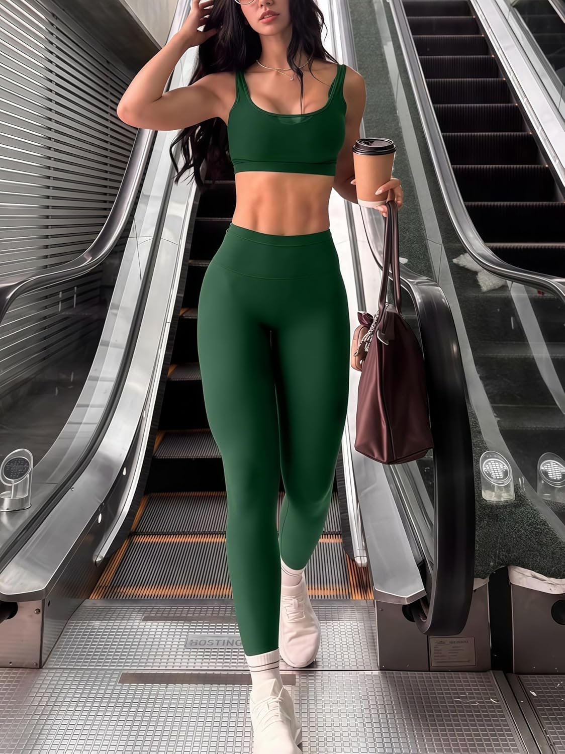 Yoga Leggings for Women Hidden Scrunch Butt Non See Through High Waisted No Front Seam Athletic Gym Workout Pants