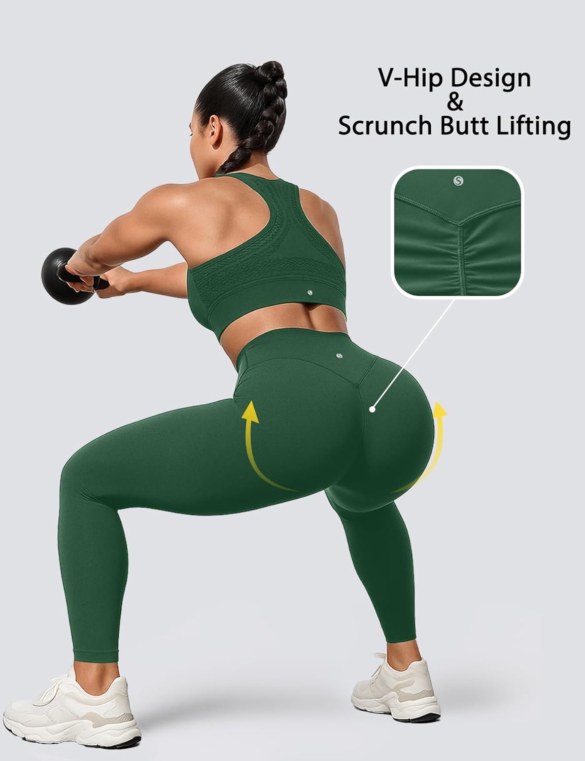 Yoga Leggings for Women Hidden Scrunch Butt Non See Through High Waisted No Front Seam Athletic Gym Workout Pants