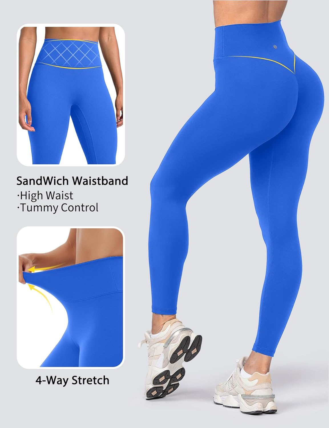 Yoga Leggings for Women Hidden Scrunch Butt Non See Through High Waisted No Front Seam Athletic Gym Workout Pants