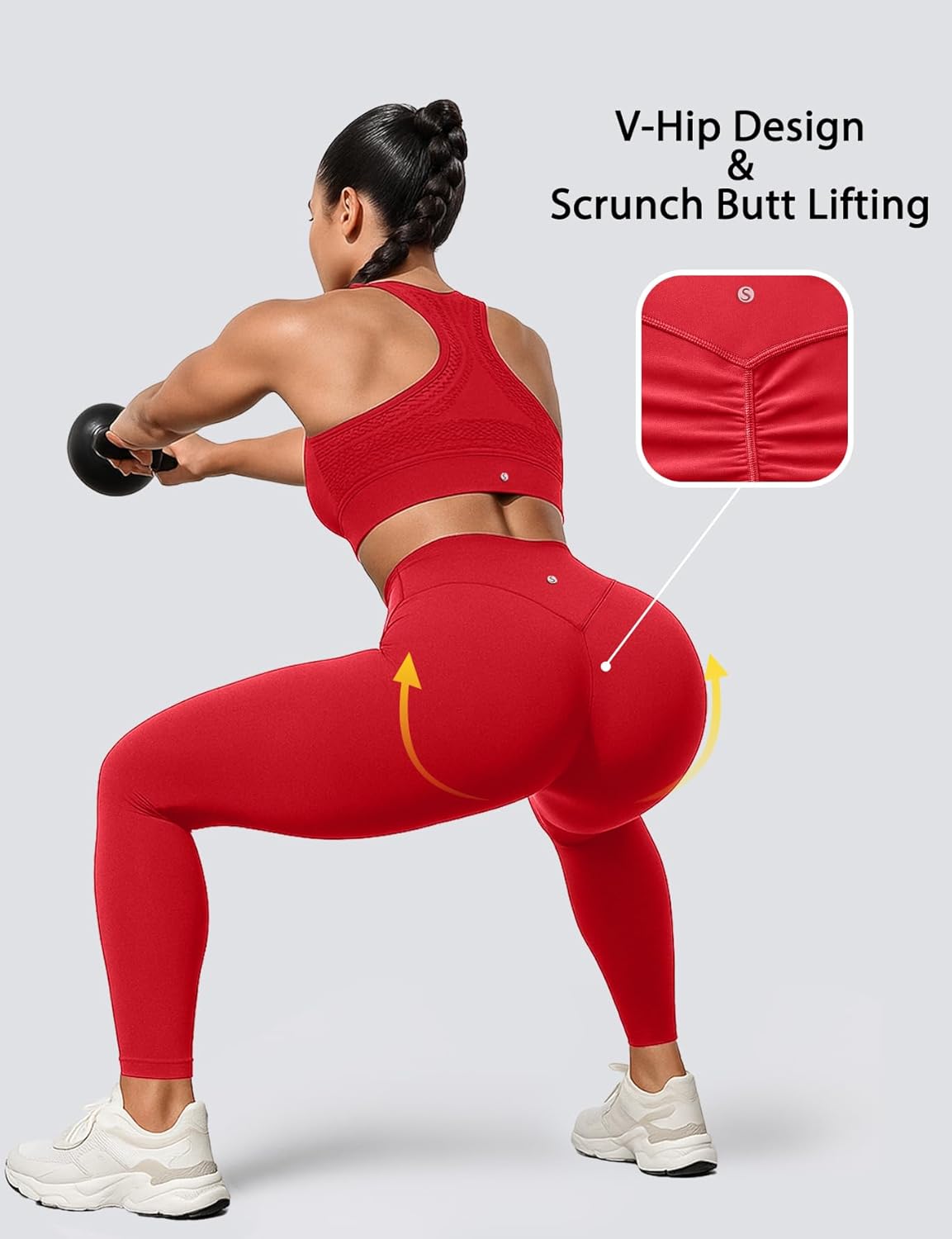 Yoga Leggings for Women Hidden Scrunch Butt Non See Through High Waisted No Front Seam Athletic Gym Workout Pants