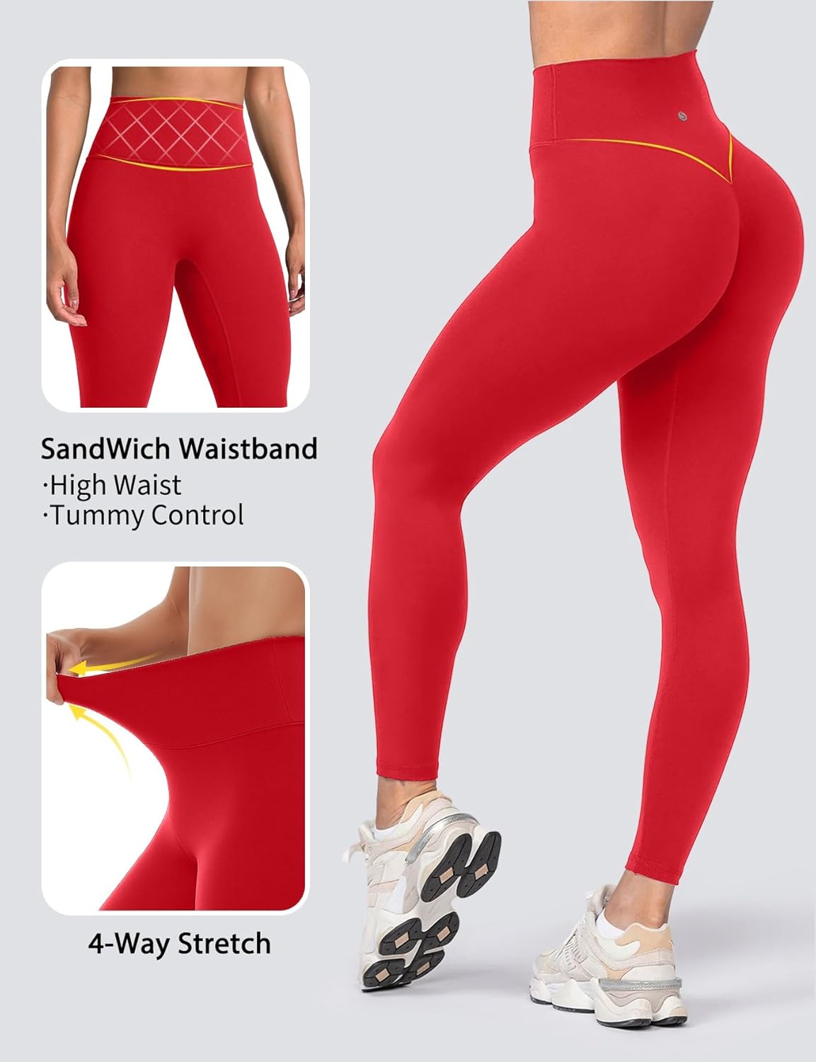 Yoga Leggings for Women Hidden Scrunch Butt Non See Through High Waisted No Front Seam Athletic Gym Workout Pants