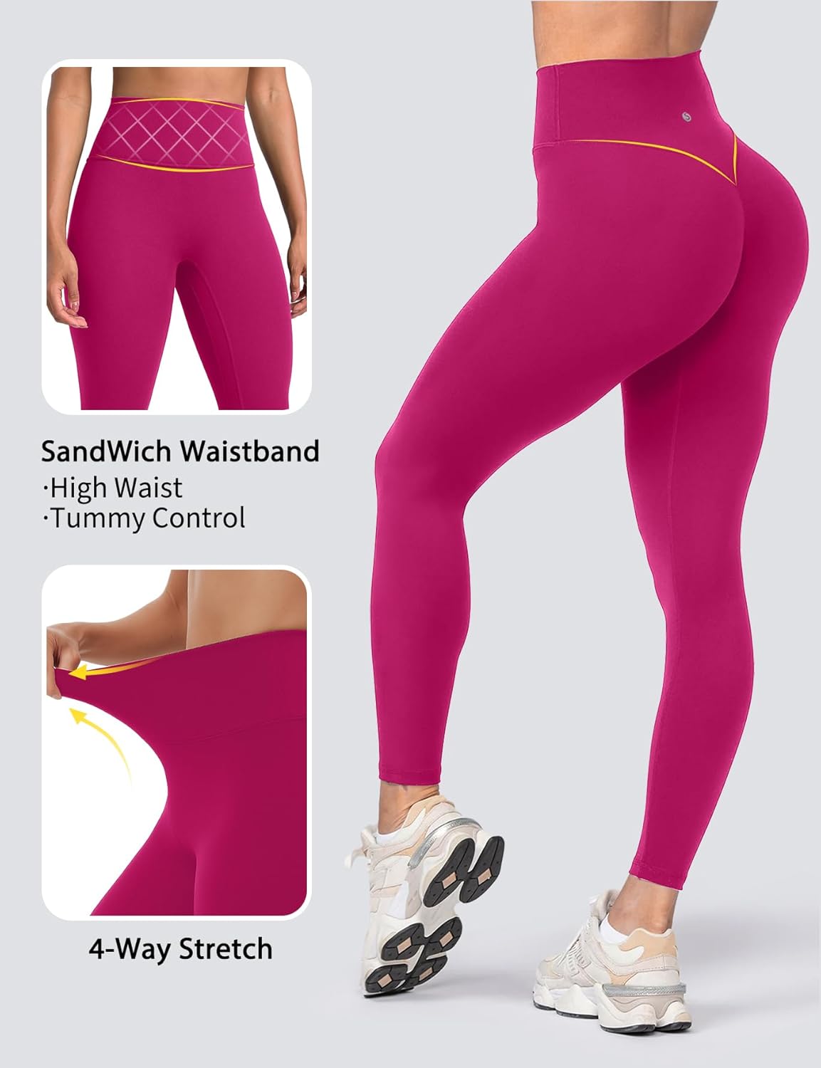 Yoga Leggings for Women Hidden Scrunch Butt Non See Through High Waisted No Front Seam Athletic Gym Workout Pants