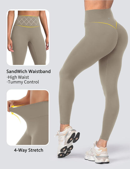 Yoga Leggings for Women Hidden Scrunch Butt Non See Through High Waisted No Front Seam Athletic Gym Workout Pants