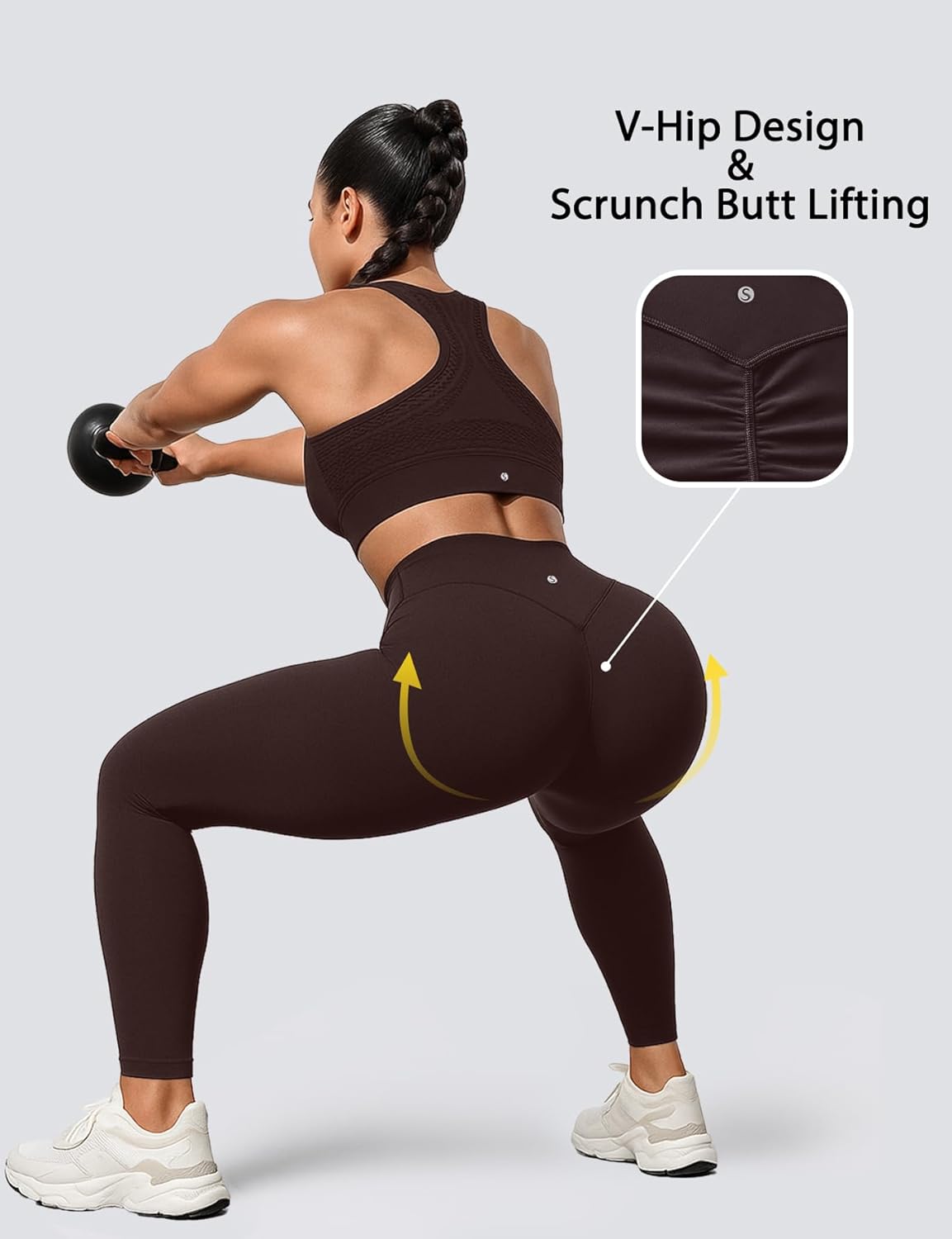 Yoga Leggings for Women Hidden Scrunch Butt Non See Through High Waisted No Front Seam Athletic Gym Workout Pants