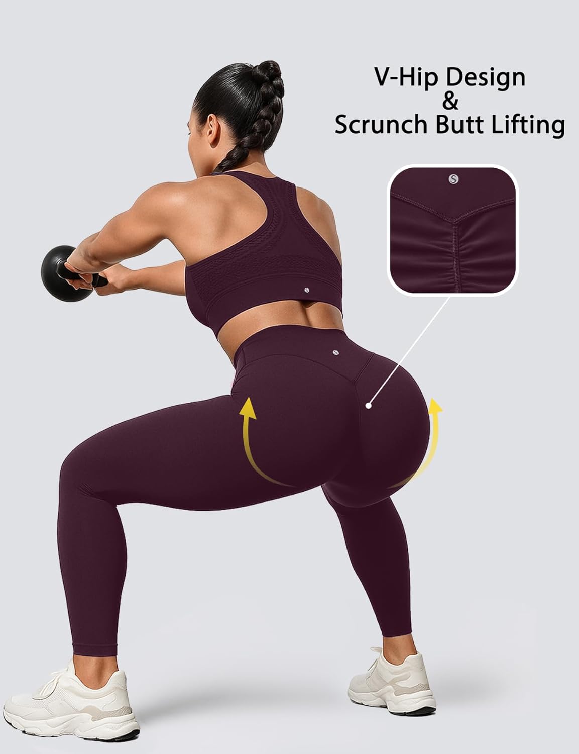 Yoga Leggings for Women Hidden Scrunch Butt Non See Through High Waisted No Front Seam Athletic Gym Workout Pants