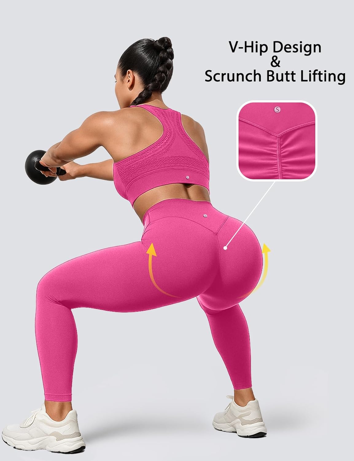 Yoga Leggings for Women Hidden Scrunch Butt Non See Through High Waisted No Front Seam Athletic Gym Workout Pants