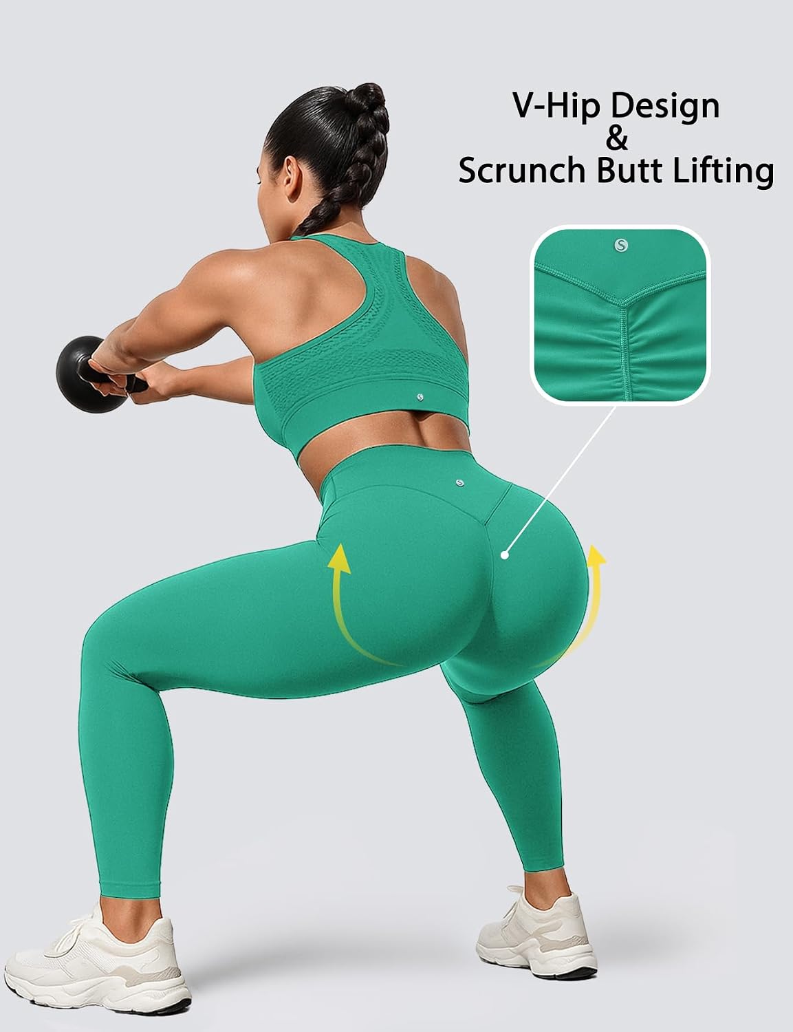 Yoga Leggings for Women Hidden Scrunch Butt Non See Through High Waisted No Front Seam Athletic Gym Workout Pants