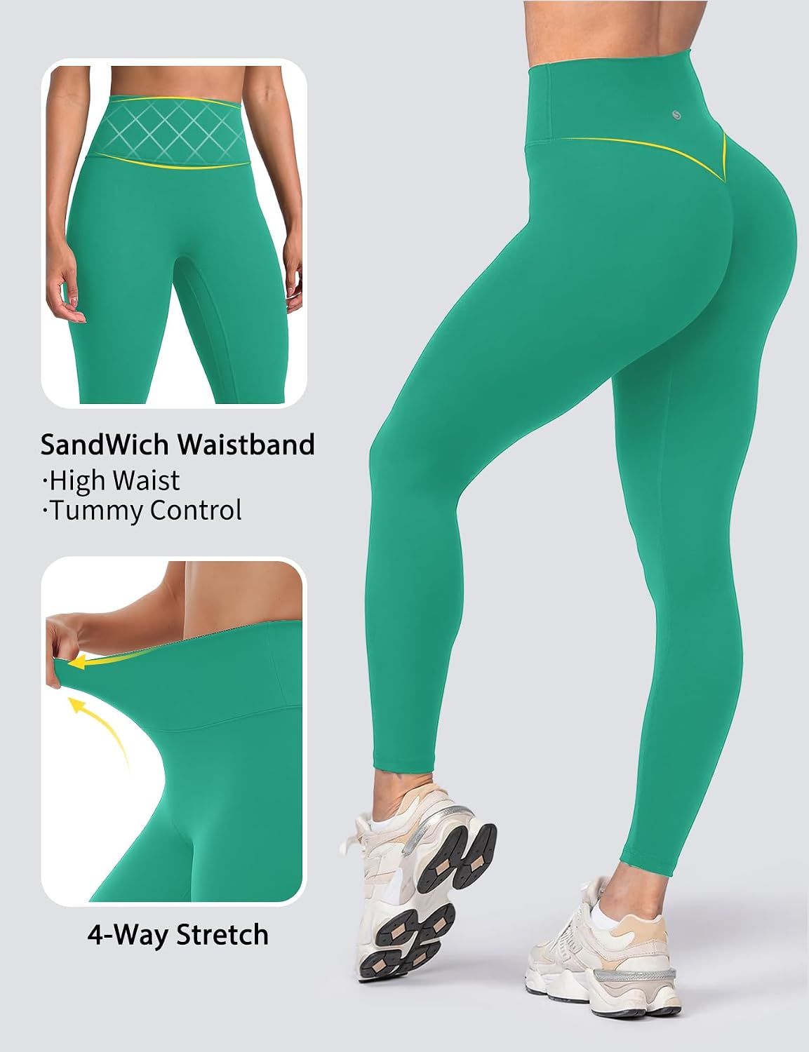 Yoga Leggings for Women Hidden Scrunch Butt Non See Through High Waisted No Front Seam Athletic Gym Workout Pants
