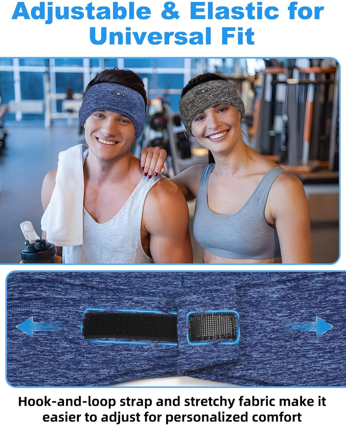 Adjustable Bluetooth Sleeping Headphones Headband for Men Women 2PCS
