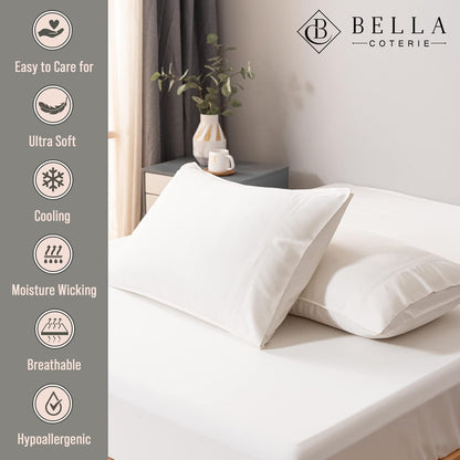 Bella Coterie | Luxury Bamboo Viscose Standard Size Pillowcase Set