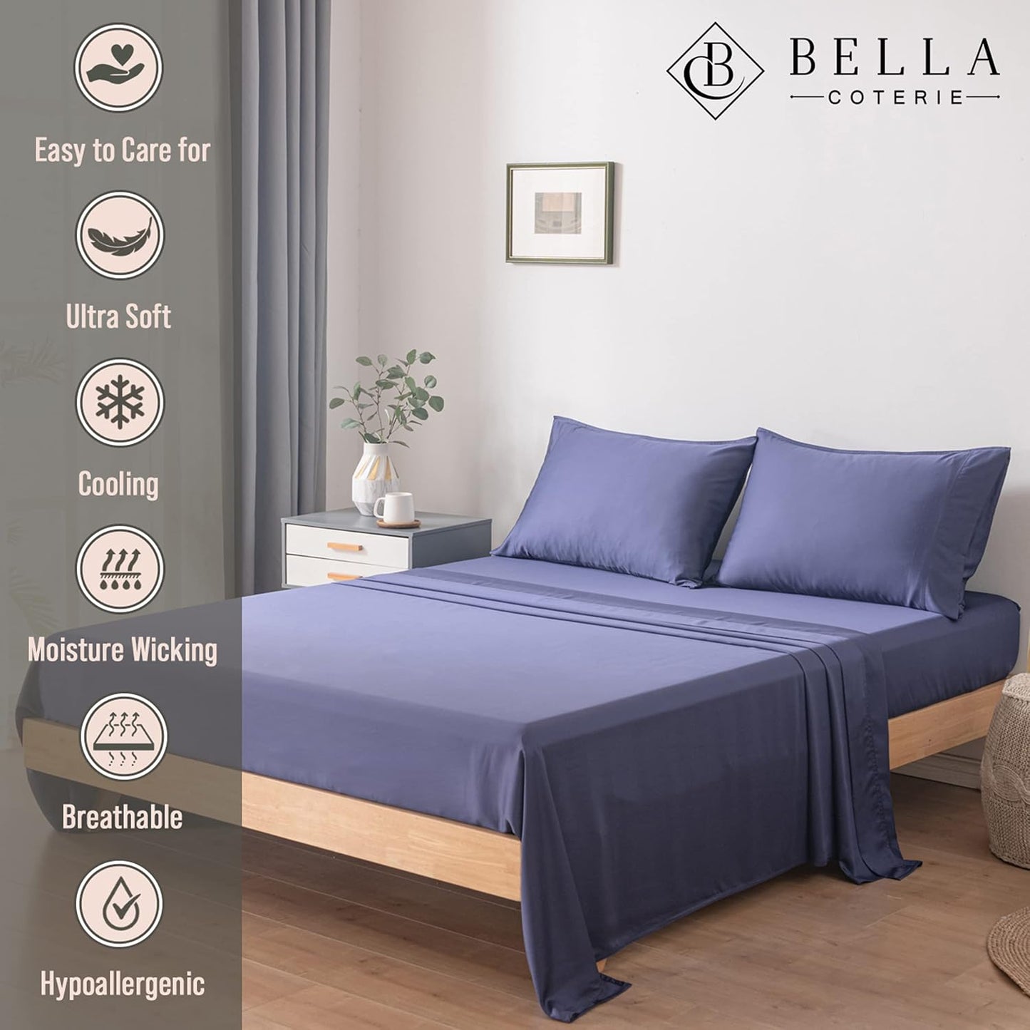 Bella Coterie | Luxury Bamboo Viscose Standard Size Pillowcase Set