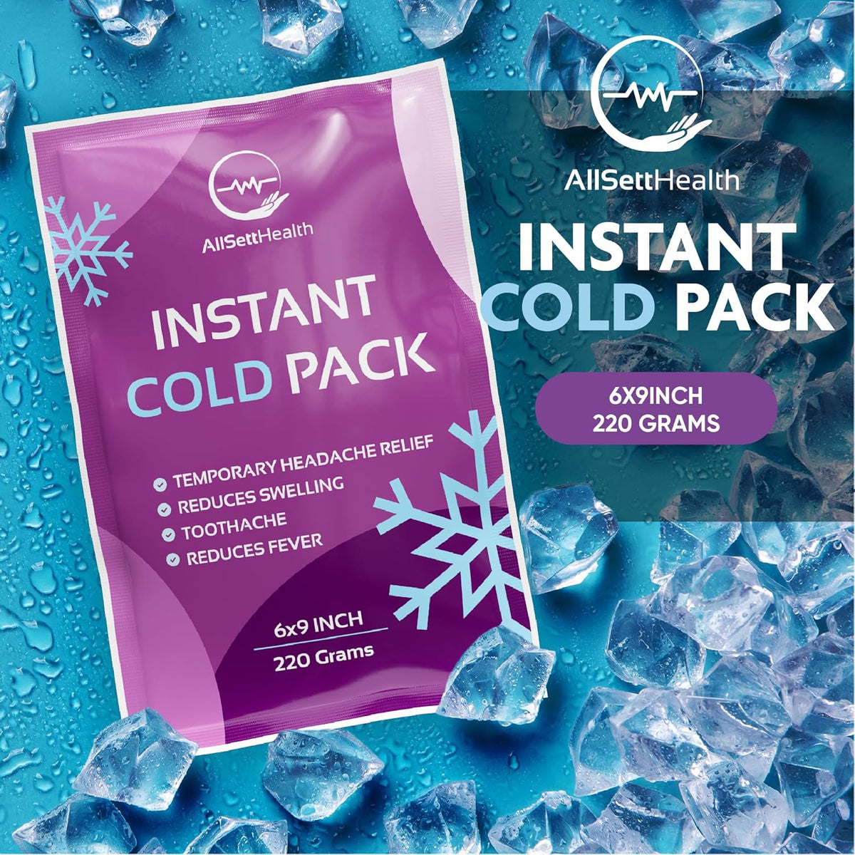 50 Pack Instant Ice Packs for Injuries, Disposable First Aid Cold Packs