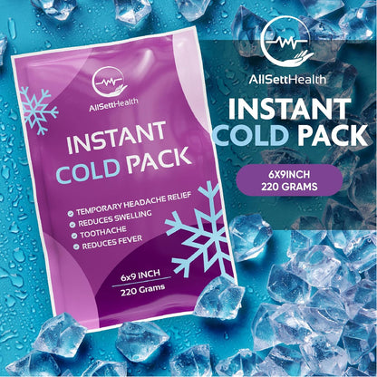 50 Pack Instant Ice Packs for Injuries, Disposable First Aid Cold Packs