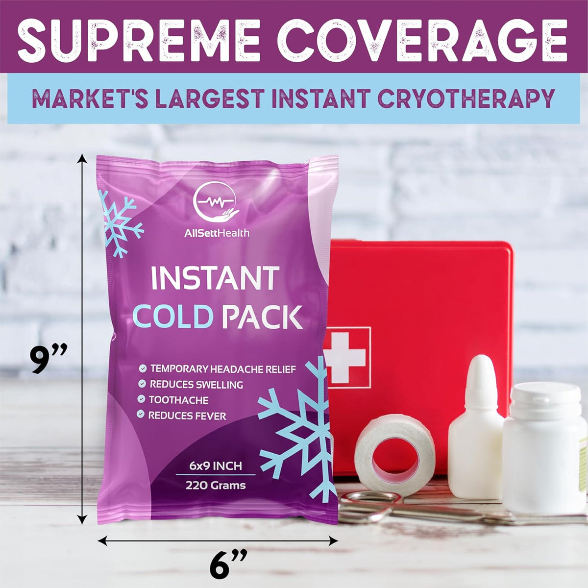 50 Pack Instant Ice Packs for Injuries, Disposable First Aid Cold Packs