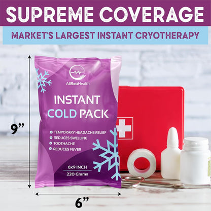 50 Pack Instant Ice Packs for Injuries, Disposable First Aid Cold Packs