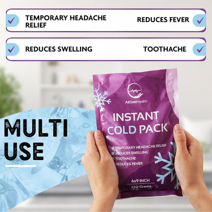 50 Pack Instant Ice Packs for Injuries, Disposable First Aid Cold Packs
