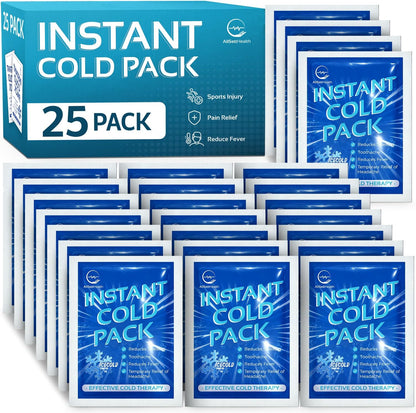 50 Pack Instant Ice Packs for Injuries, Disposable First Aid Cold Packs