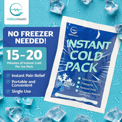 50 Pack Instant Ice Packs for Injuries, Disposable First Aid Cold Packs