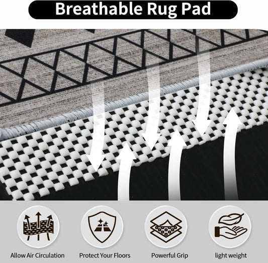 Non Slip Rug Pads 2x3 Ft Non Skid Rug Pad Gripper, Anti-Slip Carpet Rug Mats for Under Rugs and Hard Surface Floors