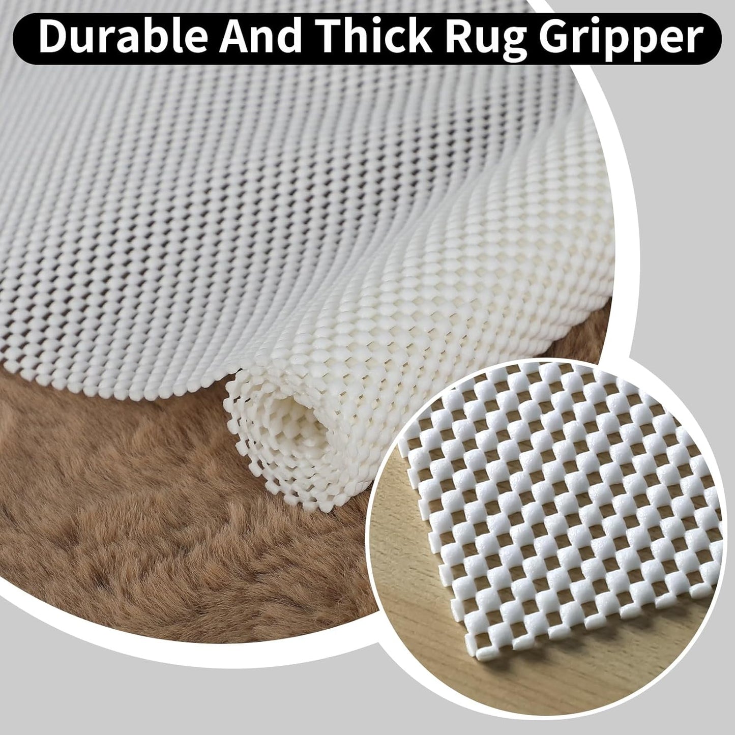 Non Slip Rug Pads 2x3 Ft Non Skid Rug Pad Gripper, Anti-Slip Carpet Rug Mats for Under Rugs and Hard Surface Floors