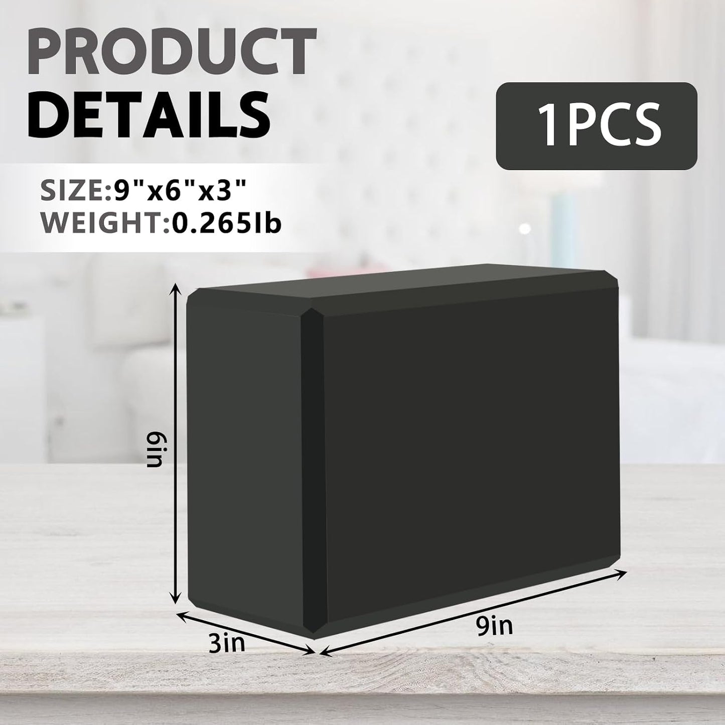 9"x6"x3" Yoga Blocks, Soft Non-Slip Surface Premium Foam Blocks, Supportive, Lightweight, Odor Resistant, Yoga Accessories for Pilates Meditation General Fitness Stretching Toning