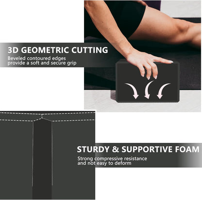 9"x6"x3" Yoga Blocks, Soft Non-Slip Surface Premium Foam Blocks, Supportive, Lightweight, Odor Resistant, Yoga Accessories for Pilates Meditation General Fitness Stretching Toning