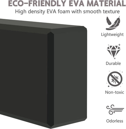 9"x6"x3" Yoga Blocks, Soft Non-Slip Surface Premium Foam Blocks, Supportive, Lightweight, Odor Resistant, Yoga Accessories for Pilates Meditation General Fitness Stretching Toning