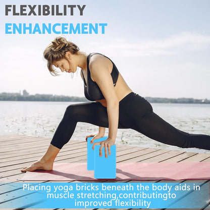 9"x6"x3" Yoga Blocks, Soft Non-Slip Surface Premium Foam Blocks, Supportive, Lightweight, Odor Resistant, Yoga Accessories for Pilates Meditation General Fitness Stretching Toning