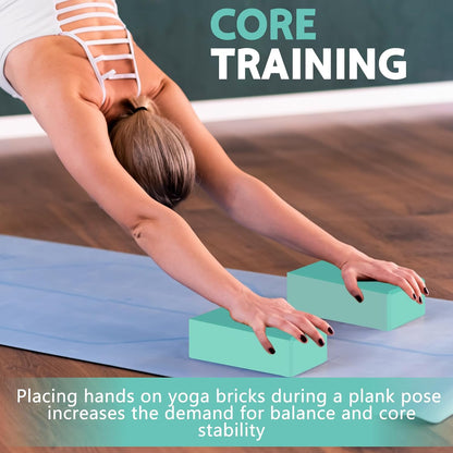 9"x6"x3" Yoga Blocks, Soft Non-Slip Surface Premium Foam Blocks, Supportive, Lightweight, Odor Resistant, Yoga Accessories for Pilates Meditation General Fitness Stretching Toning