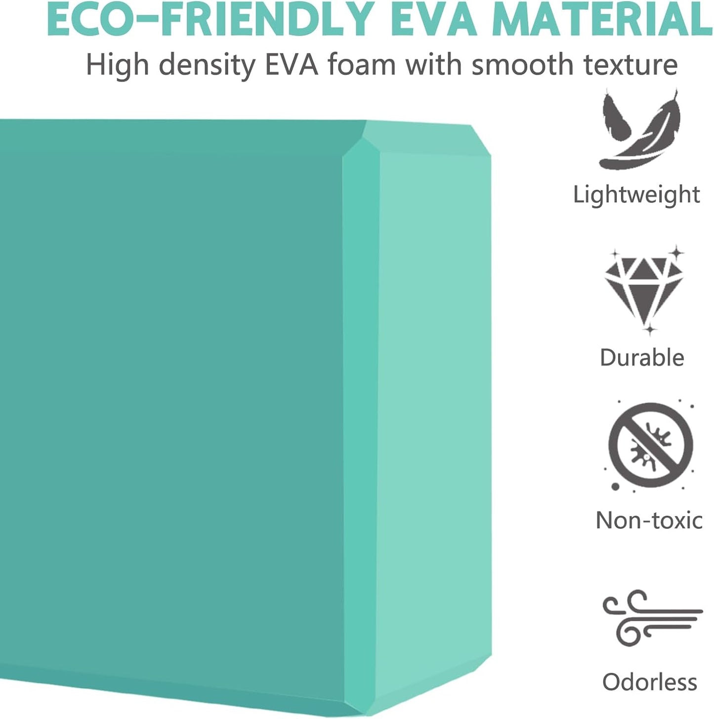 9"x6"x3" Yoga Blocks, Soft Non-Slip Surface Premium Foam Blocks, Supportive, Lightweight, Odor Resistant, Yoga Accessories for Pilates Meditation General Fitness Stretching Toning