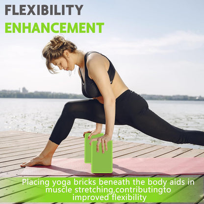9"x6"x3" Yoga Blocks, Soft Non-Slip Surface Premium Foam Blocks, Supportive, Lightweight, Odor Resistant, Yoga Accessories for Pilates Meditation General Fitness Stretching Toning