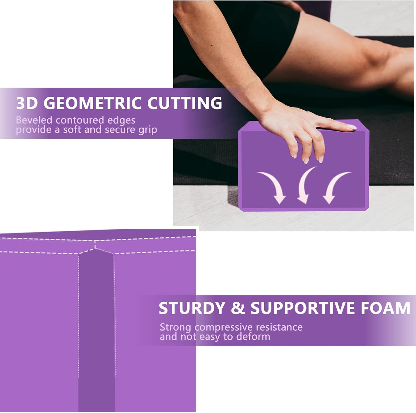 9"x6"x3" Yoga Blocks, Soft Non-Slip Surface Premium Foam Blocks, Supportive, Lightweight, Odor Resistant, Yoga Accessories for Pilates Meditation General Fitness Stretching Toning