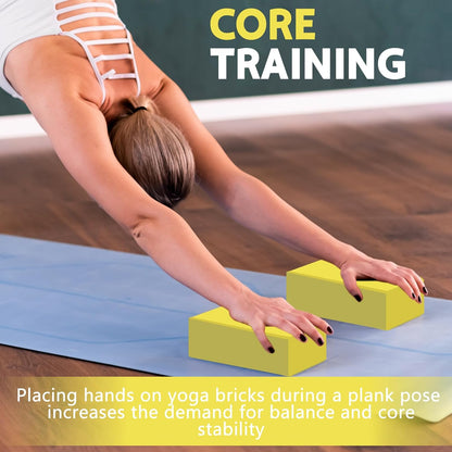 9"x6"x3" Yoga Blocks, Soft Non-Slip Surface Premium Foam Blocks, Supportive, Lightweight, Odor Resistant, Yoga Accessories for Pilates Meditation General Fitness Stretching Toning