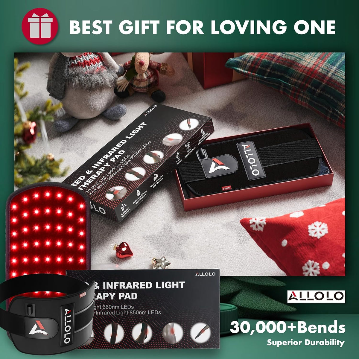 Red Light for Body, 3 in 1 LEDs Red Light Belt with Timer Remote Control, 660nm 850nm Infrared Light Pad for Body Waist Shoulder Knee, 12.6" x 6.3" Large Area