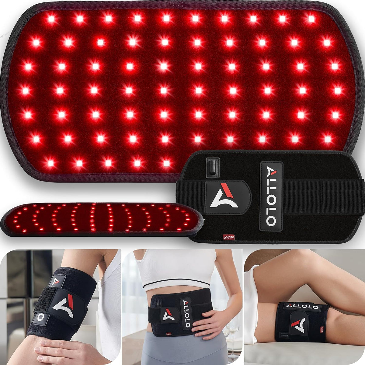 Red Light for Body, 3 in 1 LEDs Red Light Belt with Timer Remote Control, 660nm 850nm Infrared Light Pad for Body Waist Shoulder Knee, 12.6" x 6.3" Large Area