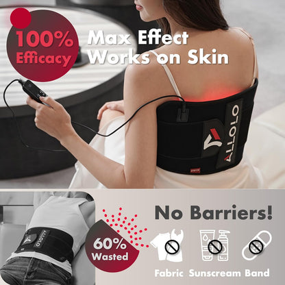 Red Light for Body, 3 in 1 LEDs Red Light Belt with Timer Remote Control, 660nm 850nm Infrared Light Pad for Body Waist Shoulder Knee, 12.6" x 6.3" Large Area