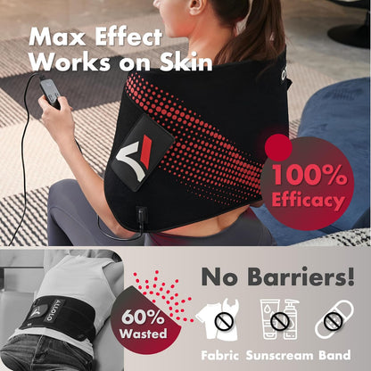 Red Light for Body, 3 in 1 LEDs Red Light Belt with Timer Remote Control, 660nm 850nm Infrared Light Pad for Body Waist Shoulder Knee, 12.6" x 6.3" Large Area