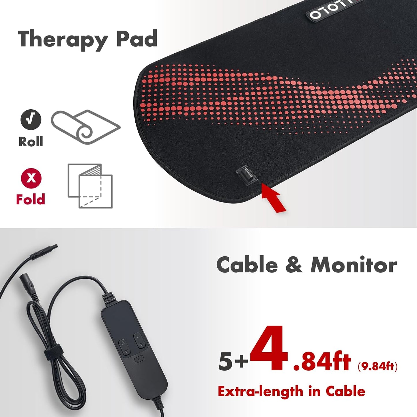 Red Light for Body, 3 in 1 LEDs Red Light Belt with Timer Remote Control, 660nm 850nm Infrared Light Pad for Body Waist Shoulder Knee, 12.6" x 6.3" Large Area
