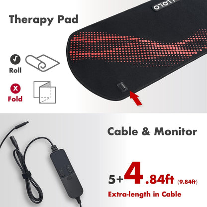Red Light for Body, 3 in 1 LEDs Red Light Belt with Timer Remote Control, 660nm 850nm Infrared Light Pad for Body Waist Shoulder Knee, 12.6" x 6.3" Large Area