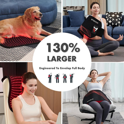 Red Light for Body, 3 in 1 LEDs Red Light Belt with Timer Remote Control, 660nm 850nm Infrared Light Pad for Body Waist Shoulder Knee, 12.6" x 6.3" Large Area